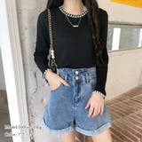 ワッフル編みニットトップスバイカラー | Miniministore | 詳細画像8