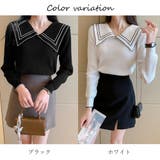 リブニットトップス 長袖 襟付きニット | Miniministore | 詳細画像2