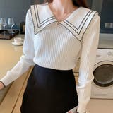 リブニットトップス 長袖 襟付きニット | Miniministore | 詳細画像6