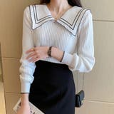 リブニットトップス 長袖 襟付きニット | Miniministore | 詳細画像7
