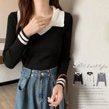 ニットトップス Vネック 襟付きニット | Miniministore | 詳細画像1