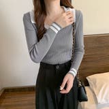 ニットトップス Vネック 襟付きニット | Miniministore | 詳細画像11