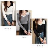 ニットトップス Vネック 襟付きニット | Miniministore | 詳細画像2