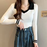 ニットトップス Vネック 襟付きニット | Miniministore | 詳細画像6