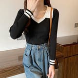 ニットトップス Vネック 襟付きニット | Miniministore | 詳細画像7