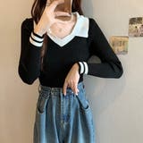 ニットトップス Vネック 襟付きニット | Miniministore | 詳細画像8
