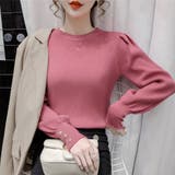 リブニットトップス 袖口ボタン 着やせ | Miniministore | 詳細画像12 