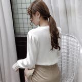 リブニットトップス 袖口ボタン 着やせ | Miniministore | 詳細画像6 