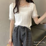 スクエアネック サマーニット レース付き | Miniministore | 詳細画像5 