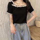 スクエアネック サマーニット レース付き | Miniministore | 詳細画像8 