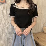 スクエアネック サマーニット レース付き | Miniministore | 詳細画像9 