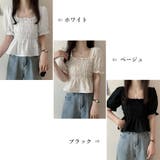 スクエアネック ブラウス シャーリング | Miniministore | 詳細画像2