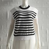 フレンチスリーブサマーニット ボーダー柄 | Miniministore | 詳細画像12 