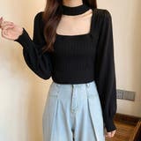 チョーカー風 リブニットトップス 韓国風 | Miniministore | 詳細画像7