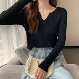 キーネック タイトリブニット 韓国風 | Miniministore | 詳細画像7