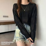 透かし編み 長袖ニットトップス 韓国風 | Miniministore | 詳細画像5