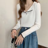 ポロニットトップス バイカラー 韓国風 | Miniministore | 詳細画像5 