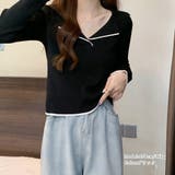 ポロニットトップス バイカラー 韓国風 | Miniministore | 詳細画像7 