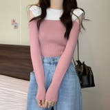 肩あきニットトップス バイカラー大人秋服 | Miniministore | 詳細画像5