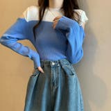 肩あきニットトップス バイカラー大人秋服 | Miniministore | 詳細画像6