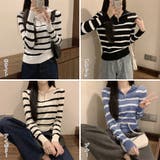 ハーフジップボーダー ニットプルオーバー | Miniministore | 詳細画像2