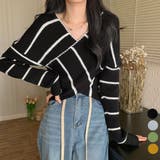 クロスニットトップス カシュクール風 | Miniministore | 詳細画像1
