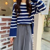 ボーダー柄ニットトップス サイドスリット | Miniministore | 詳細画像8 