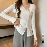 リブニットトップス フロントスリット | Miniministore | 詳細画像1 