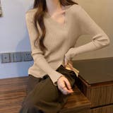 リブニットトップス フロントスリット | Miniministore | 詳細画像7 