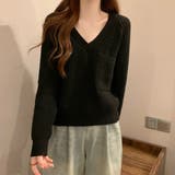 Vネックニットトップス 胸ポケット韓国風 | Miniministore | 詳細画像6