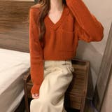 Vネックニットトップス 胸ポケット韓国風 | Miniministore | 詳細画像8