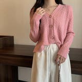 ケーブル編みニットカーディガン Vネック | Miniministore | 詳細画像10 