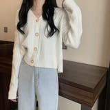 ケーブル編みニットカーディガン Vネック | Miniministore | 詳細画像4 