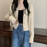 ケーブル編みニットカーディガン Vネック | Miniministore | 詳細画像8 