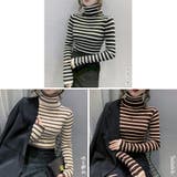 ボーダー柄ニットトップス タートルネック | Miniministore | 詳細画像2 