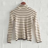ボーダー柄ニットトップス タートルネック | Miniministore | 詳細画像3 