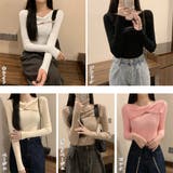 ツイスト リブニットトップス レディース | Miniministore | 詳細画像2 