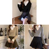 レイヤード風シャツニットトップス 韓国風 | Miniministore | 詳細画像2 