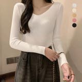 リブニットトップス レディース 韓国風 | Miniministore | 詳細画像1 