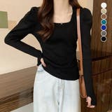 フィンガーホール ニットトップス 韓国風 | Miniministore | 詳細画像1