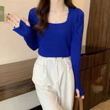 フィンガーホール ニットトップス 韓国風 | Miniministore | 詳細画像10