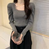フィンガーホール ニットトップス 韓国風 | Miniministore | 詳細画像6