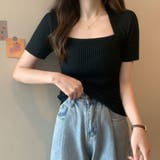 リブサマーニット スクエアネック 韓国風 | Miniministore | 詳細画像6 