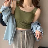 カップ付き ショートタンクトップ 韓国風 | Miniministore | 詳細画像11