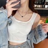 カップ付き ショートタンクトップ 韓国風 | Miniministore | 詳細画像5
