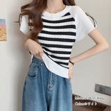 ニットトップス ボーダー柄 サマーニット | Miniministore | 詳細画像5 