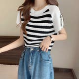 ニットトップス ボーダー柄 サマーニット | Miniministore | 詳細画像6 