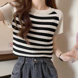 ニットトップス ボーダー柄 サマーニット | Miniministore | 詳細画像9 