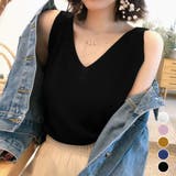 ニットタンクトップ Vネックサマーニット | Miniministore | 詳細画像1