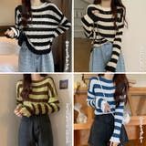 ニットトップス ボーダー柄 リブニット | Miniministore | 詳細画像2